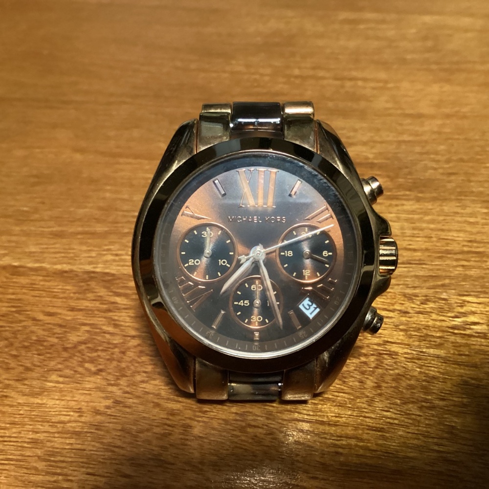 Michael Kors Bradshaw Chronograph Rose Gold Tone Brown Women’s Watch MK5944 - Picture 10 of 11